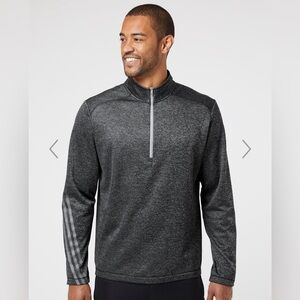 Adidas - Brushed Terry Heathered Quarter-Zip Pullover